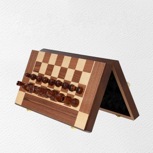 Set de Ajedrez de Madera de 38 cm con 2 Tableros Portátiles Plegables Adicionales – Ideal para Partidas Competitivas para Adultos