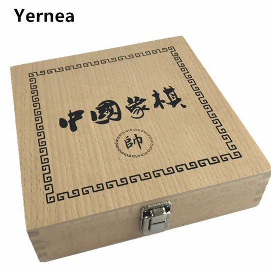 Set de Ajedrez Chino de Madera Boutique Grande – Piezas de Alta Calidad con Tablero de Cuero y Caja de Madera