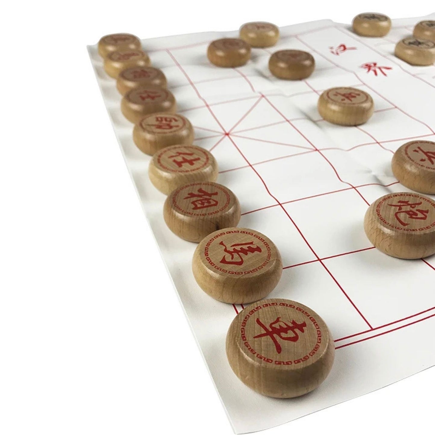 Set de Ajedrez Chino de Madera Boutique Grande – Piezas de Alta Calidad con Tablero de Cuero y Caja de Madera
