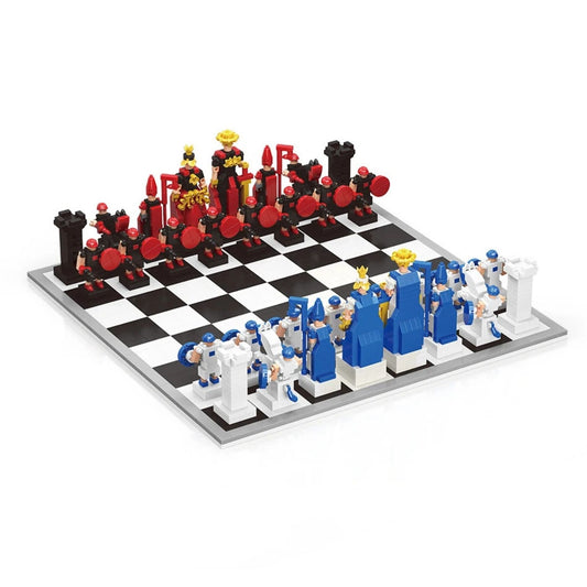Set de Ajedrez con Bloques Tipo LEGO – Juego Educativo y Portátil para Niños y Adultos
