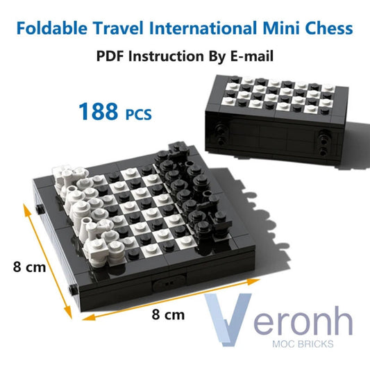 Set de Ajedrez Internacional Portátil Plegable de Bloques MOC – Regalo Educativo para Niños y Adultos
