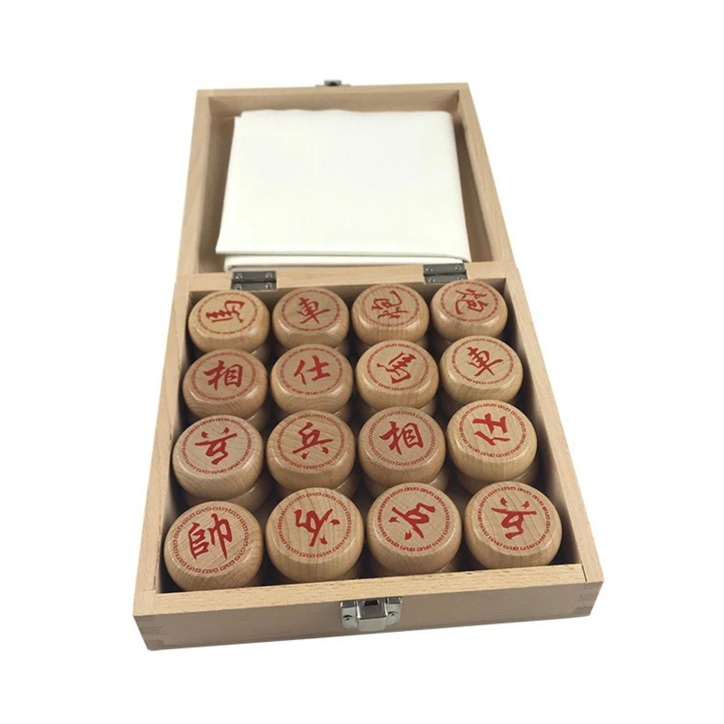 Set de Ajedrez Chino de Madera Boutique Grande – Piezas de Alta Calidad con Tablero de Cuero y Caja de Madera