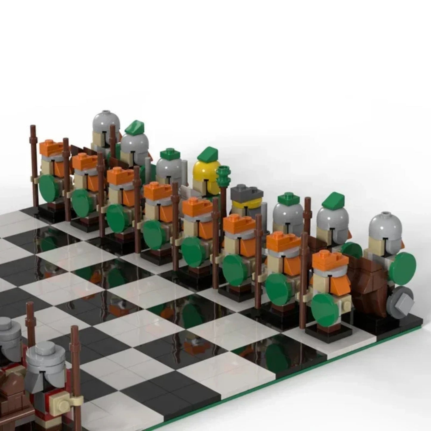 Set de Ajedrez de Lujo con Bloques – Diseño Militar Creativo para Juego y Decoración